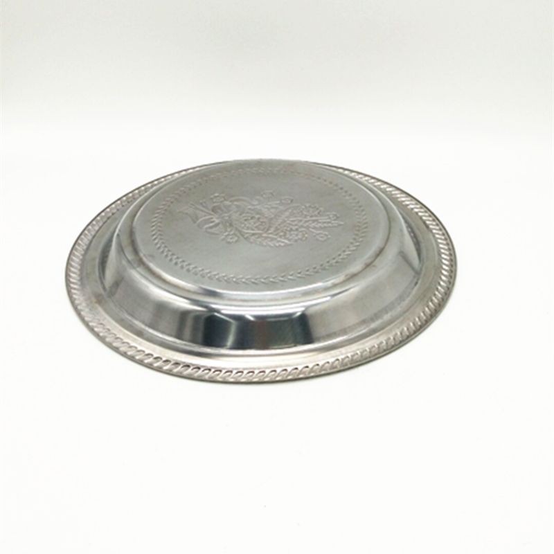 Sunshine Department Store 32cm stainless steel thickened Thai flower plate, stainless steel plate, household thickened dinner plate and vegetable plate Specification image