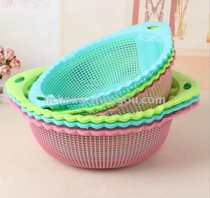 Washing basket Vegetable blue drain basket Rice blue fruit basket plastic blue