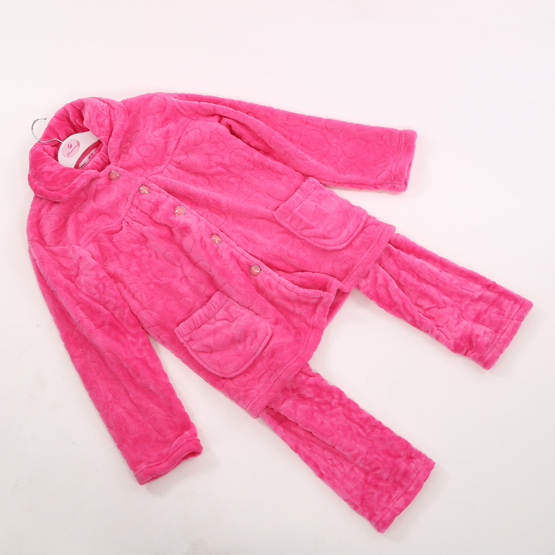 秋冬新品女款珊瑚绒加厚保暖居家睡衣套装 颜色多样