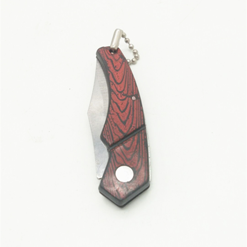 Sunshine Department Store 303 Wood Grain Knife, Stainless Steel Folding Small Fruit Knife, Outdoor Portable Small knife, multi-functional knife details Picture