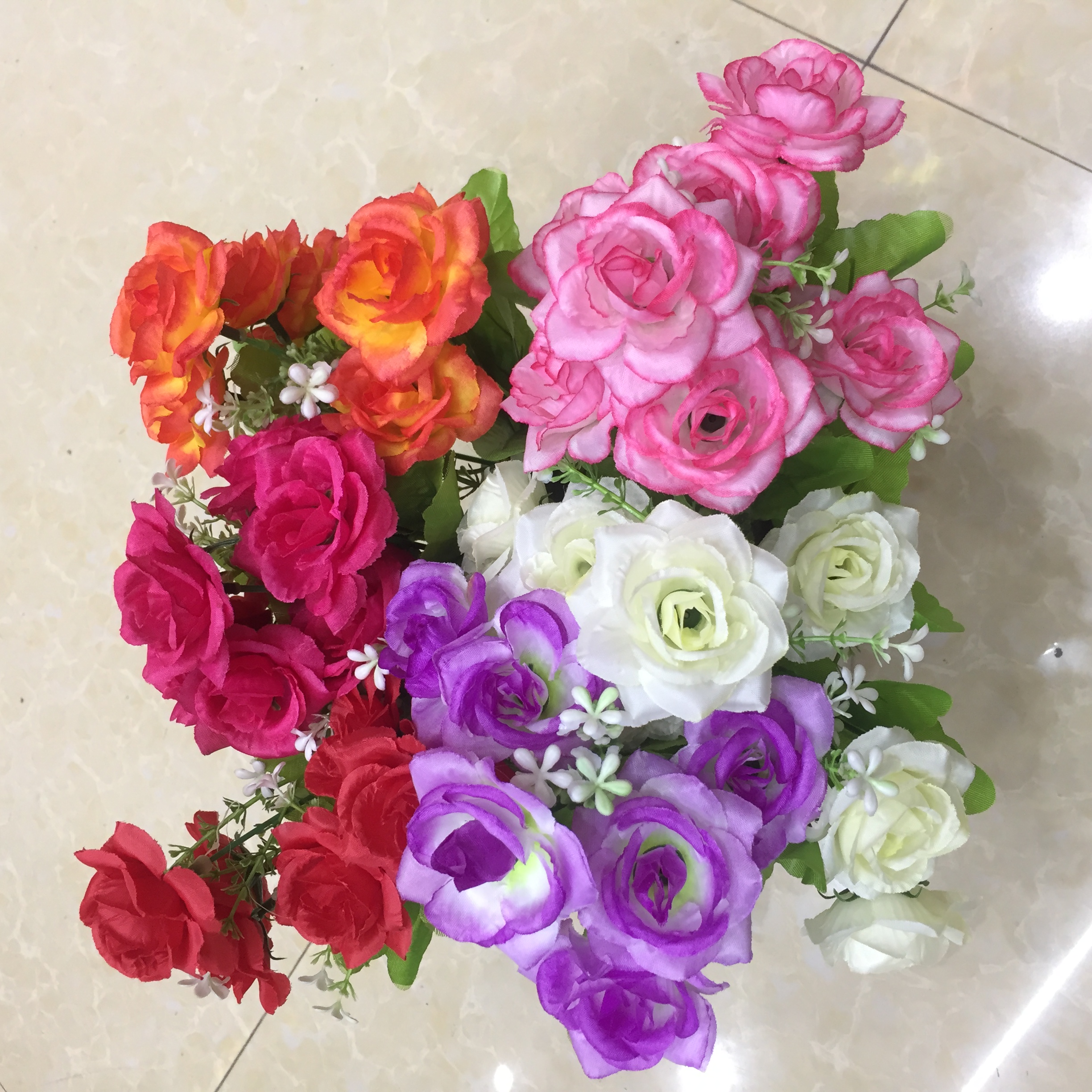 Five-pronged rose artificial flower Specification drawing