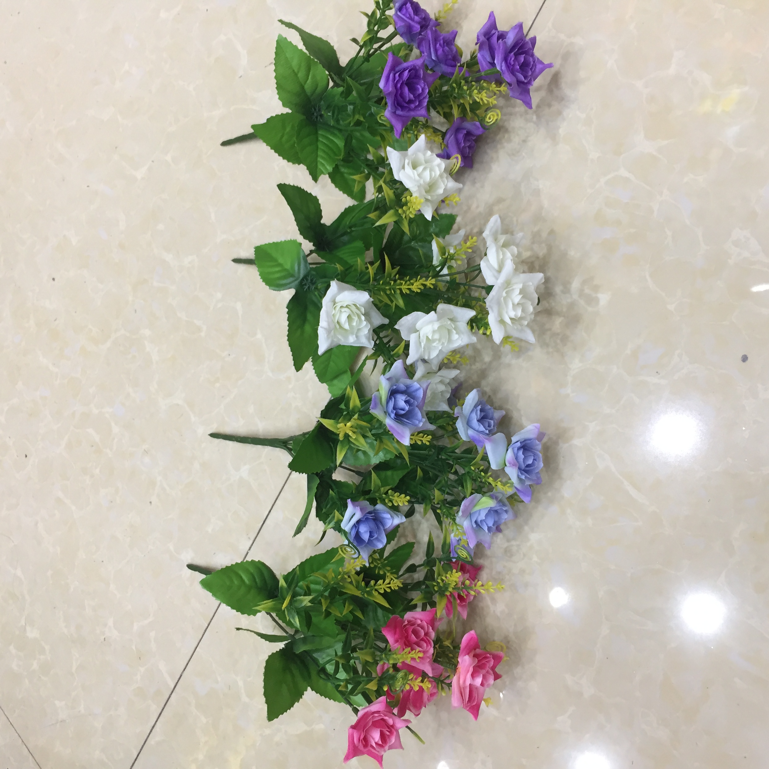 5-pronged rolled-edge rose artificial flower details Picture