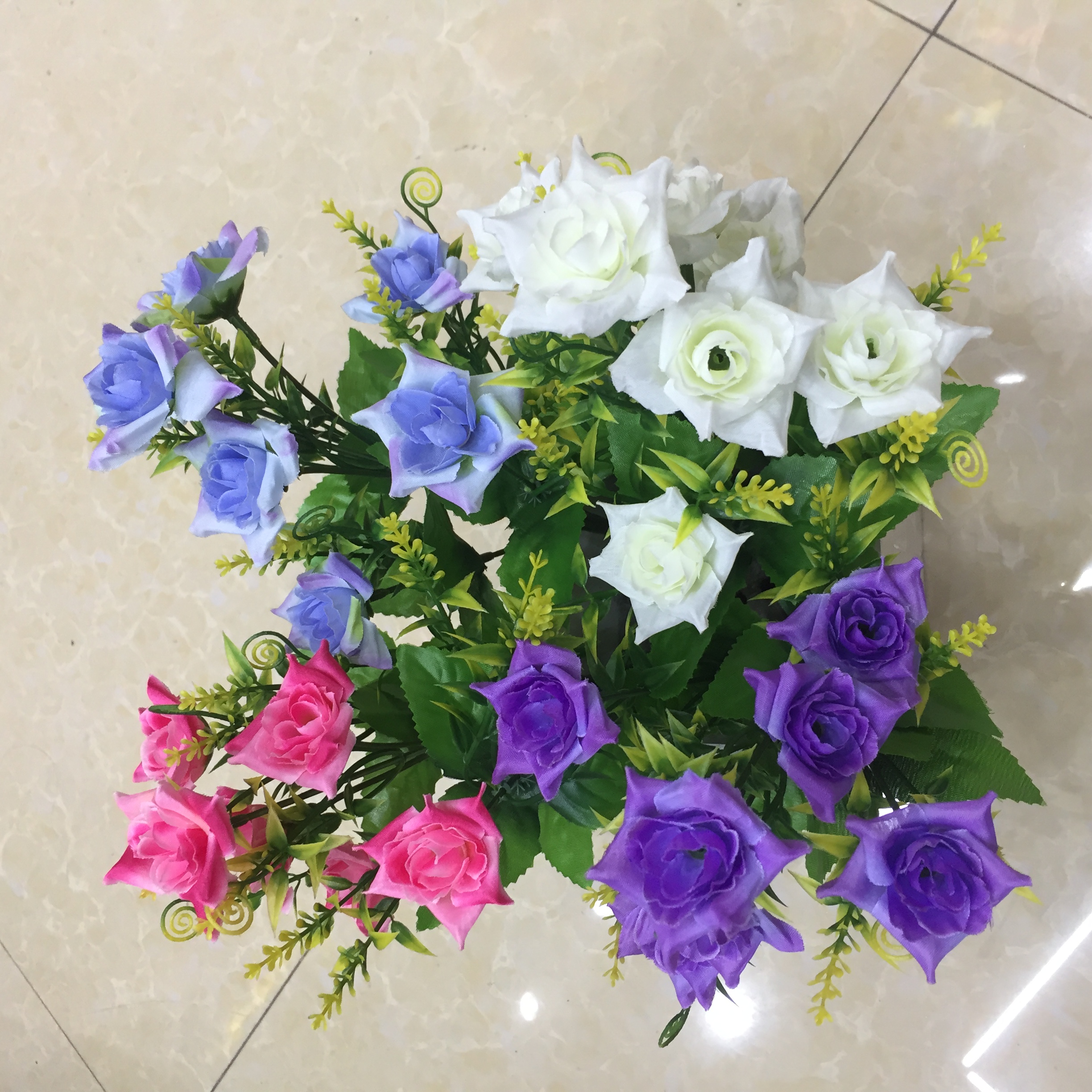 5-pronged rolled-edge rose artificial flower Specification drawing