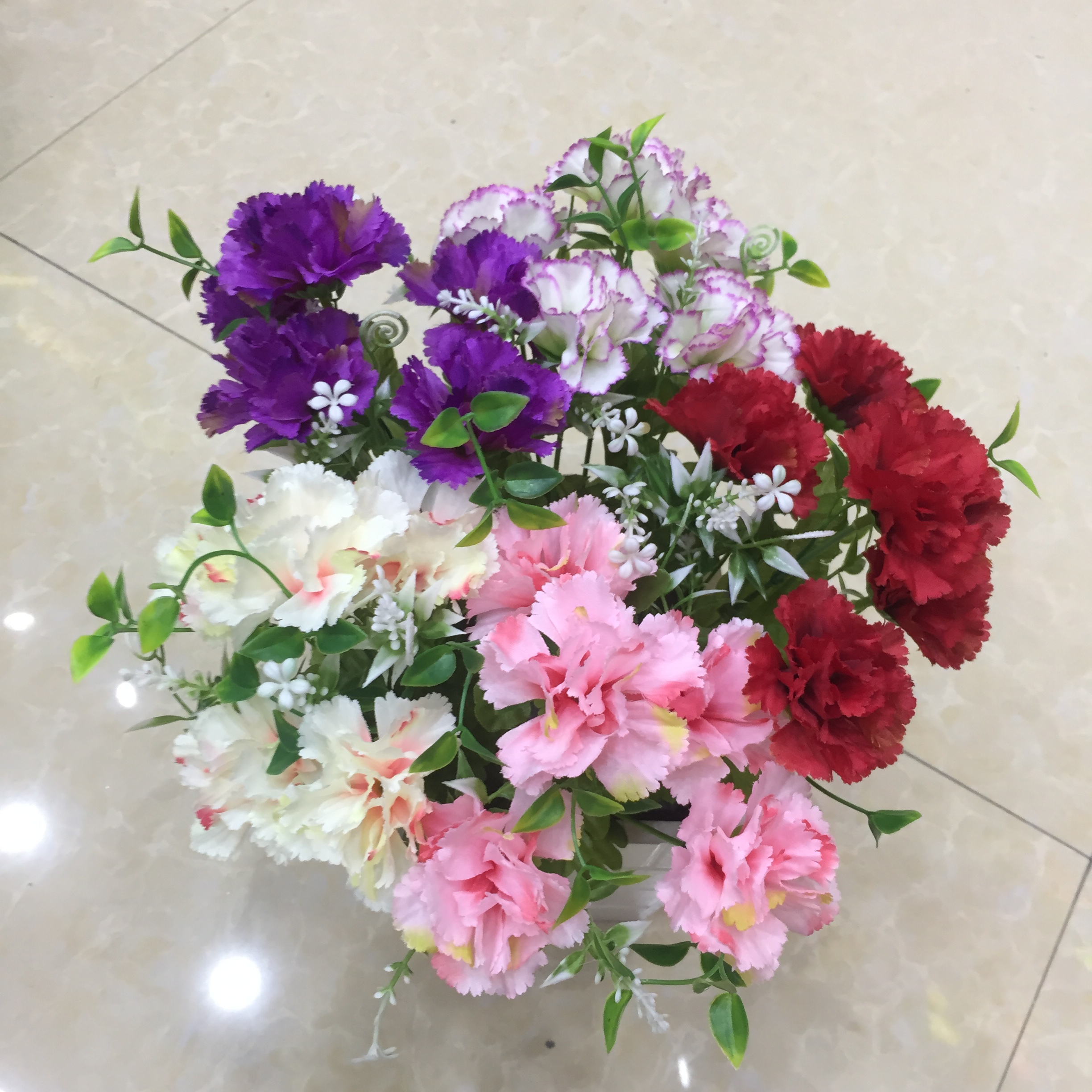 Five-pronged large lilac artificial flower Specification drawing