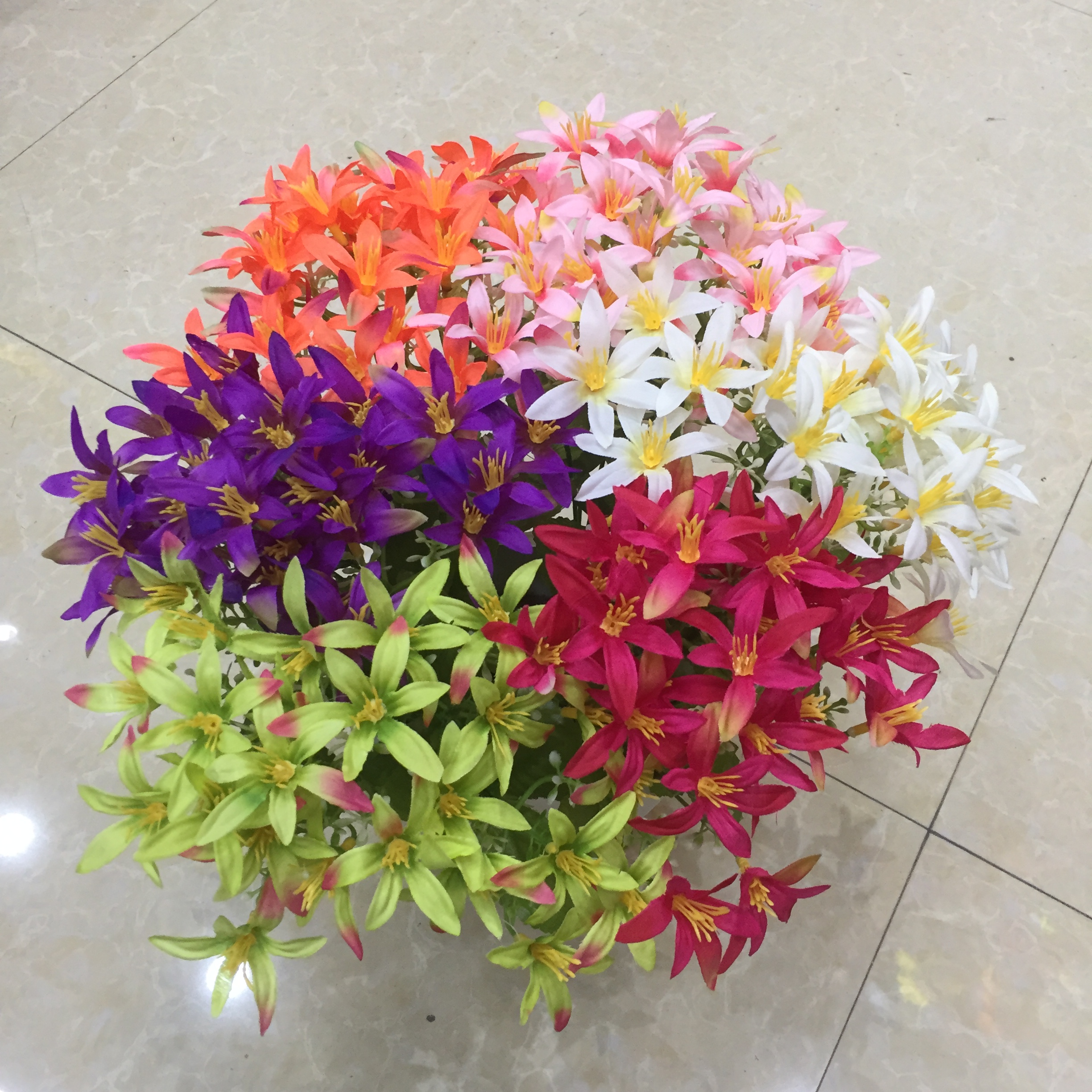 5-forked orchid artificial flower Specification drawing
