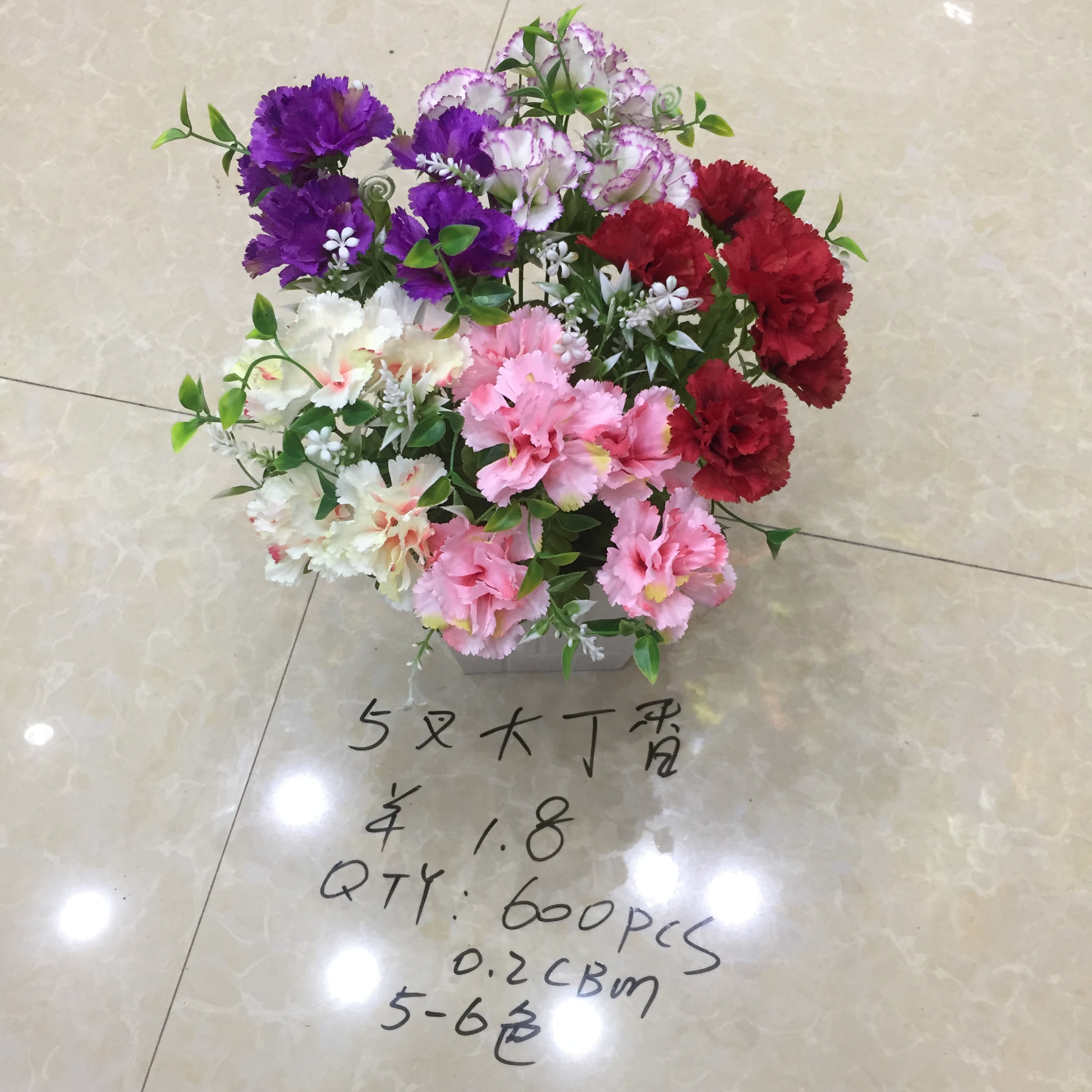 Five-pronged large lilac artificial flower full figure