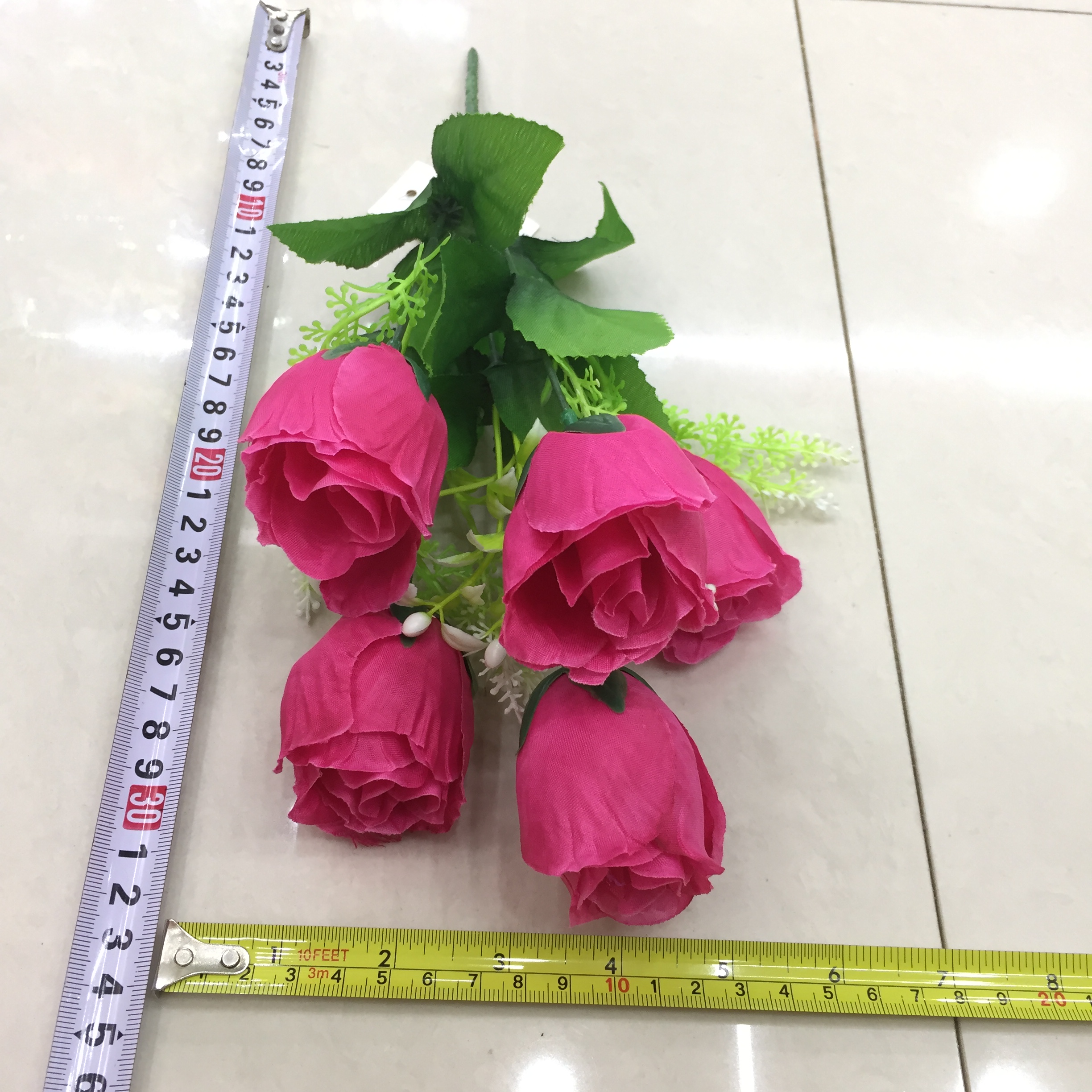 5-forked core rose artificial flower details Picture