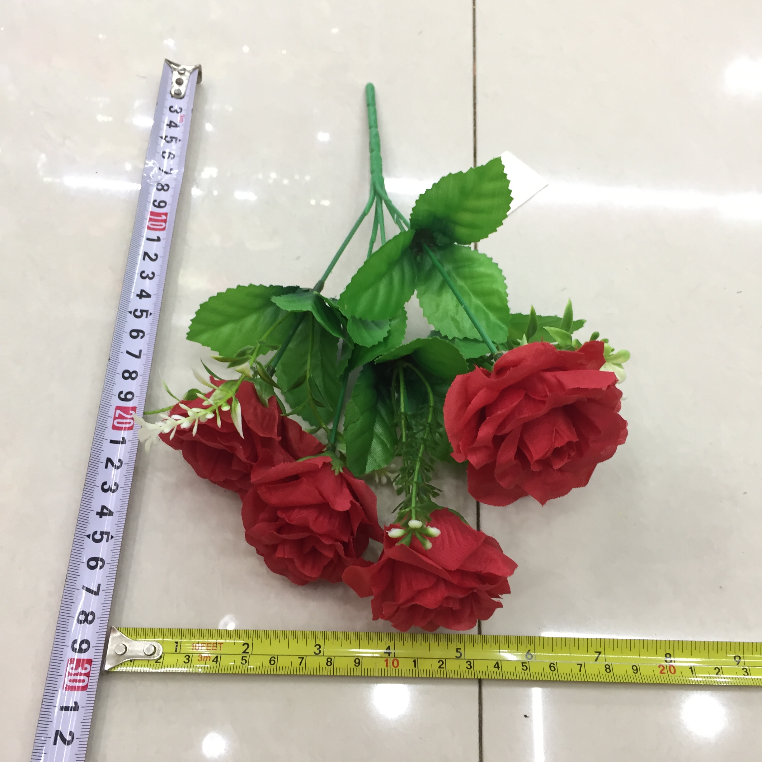 5-forked orchid and rose artificial flower details Picture