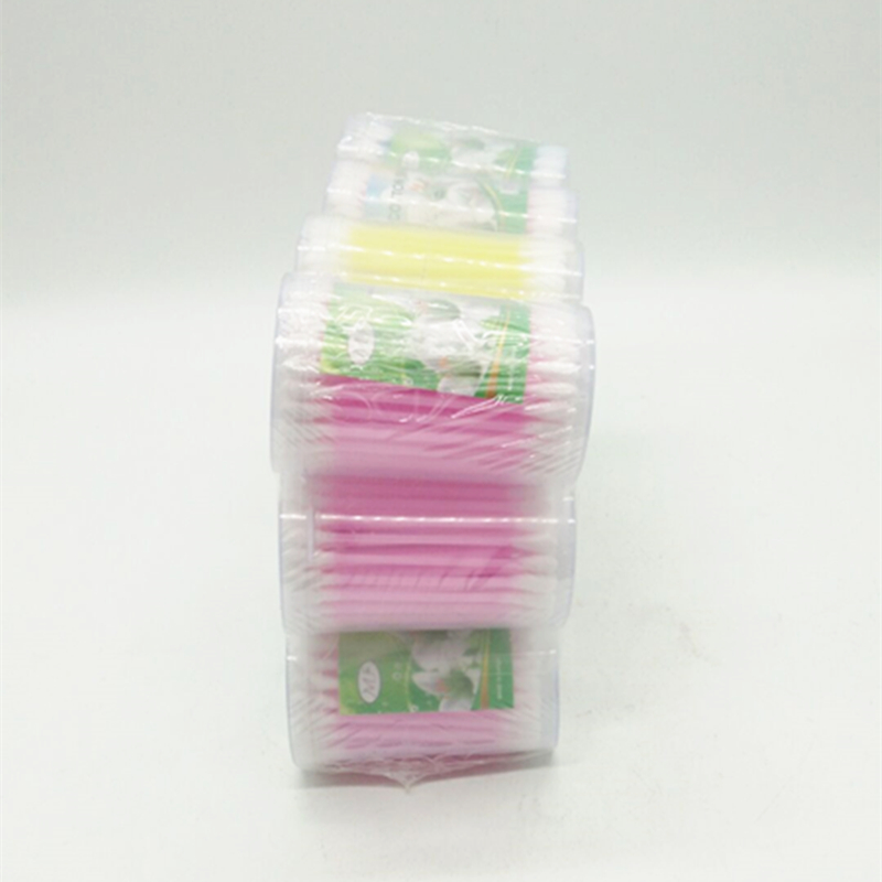 Sunshine Department Store 603 Colored plastic round cotton swabs, household double-headed cotton swabs, ear cleaning and cosmetic cotton swabs Specification image