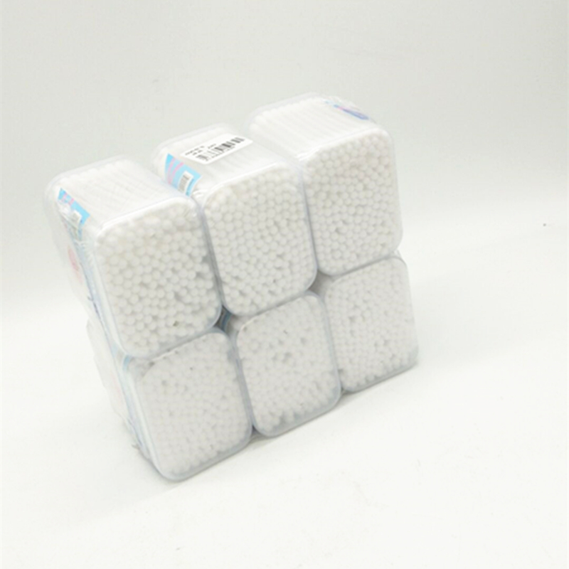 Sunshine Department Store 606 Plastic Creative square cotton swabs, household double-headed cotton swabs, ear cleaning and cosmetic cotton swabs details Picture