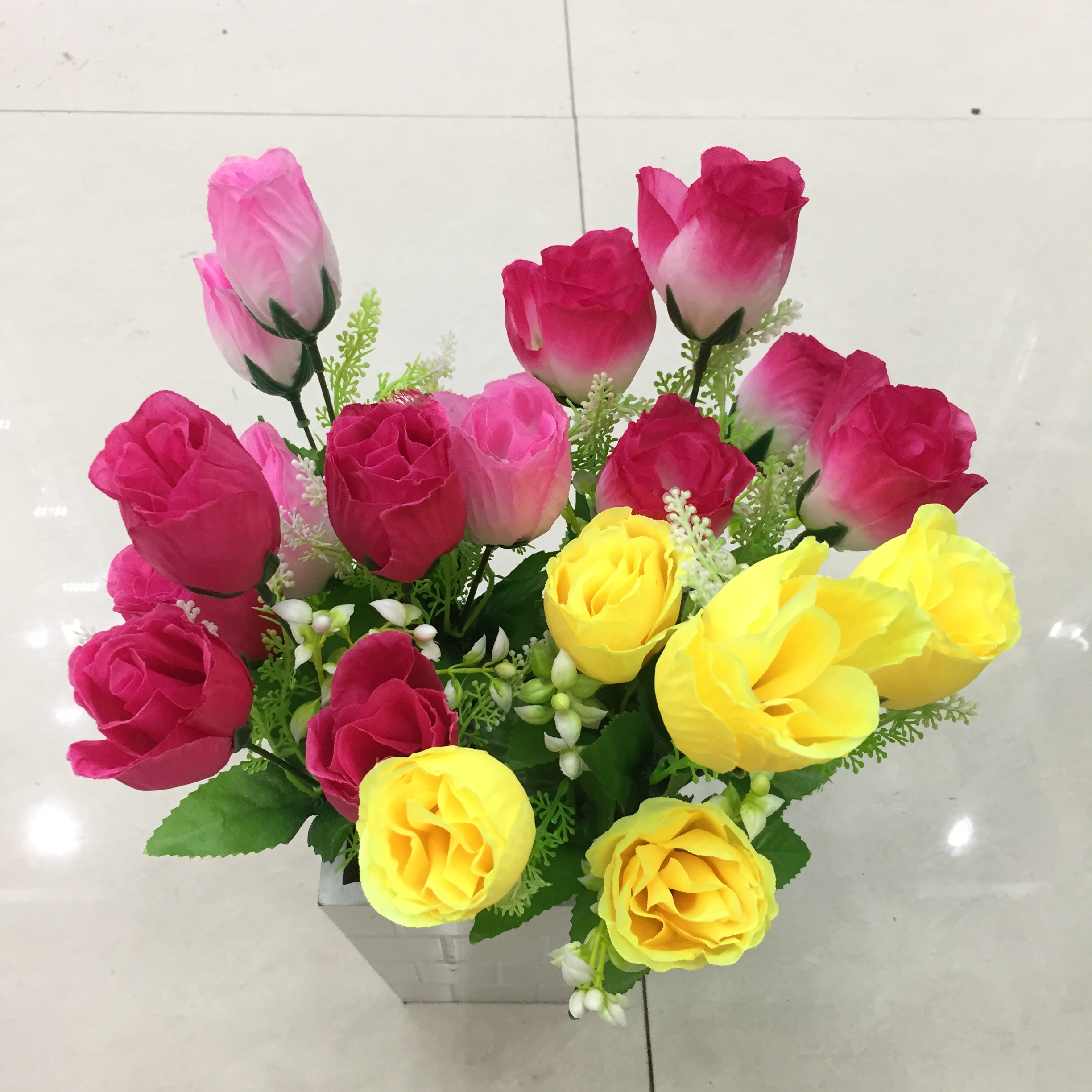 5-forked core rose artificial flower Specification image