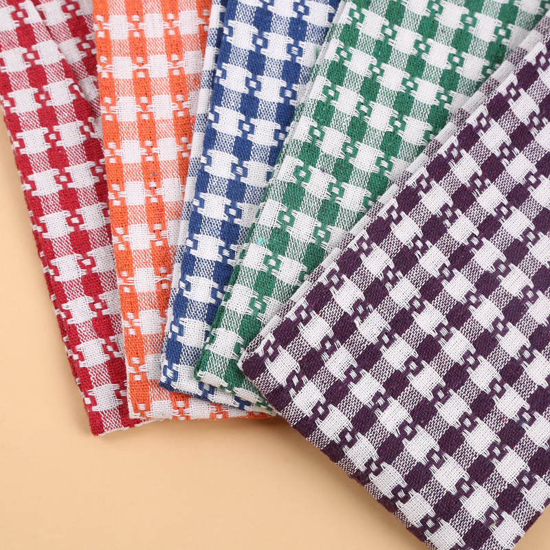 The fringed silk export pure cotton gauze checkered tea towel is soft and absorbent details Picture