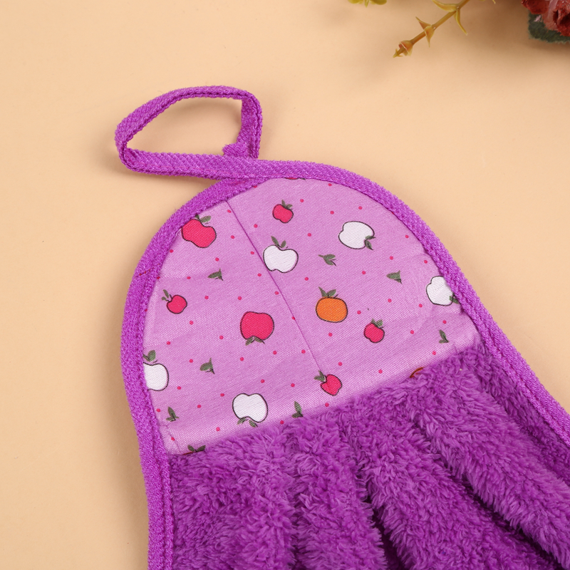 Cartoon coral fleece hand towels, kitchen and bathroom hanging absorbent wipes, hand towels Specification image