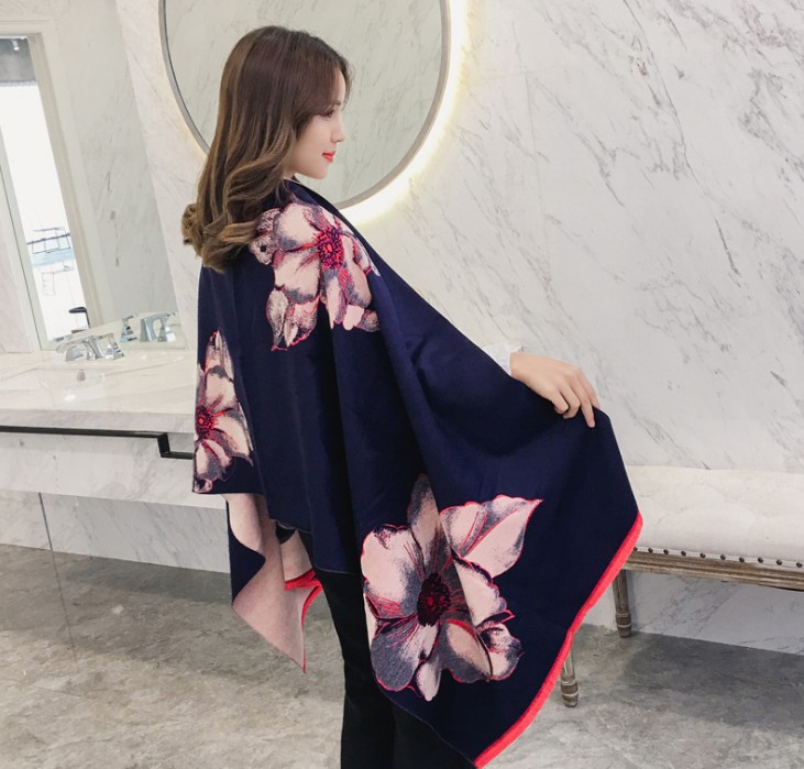 新款羊绒围巾女围巾披肩两用秋冬季加厚长款围脖韩版百搭