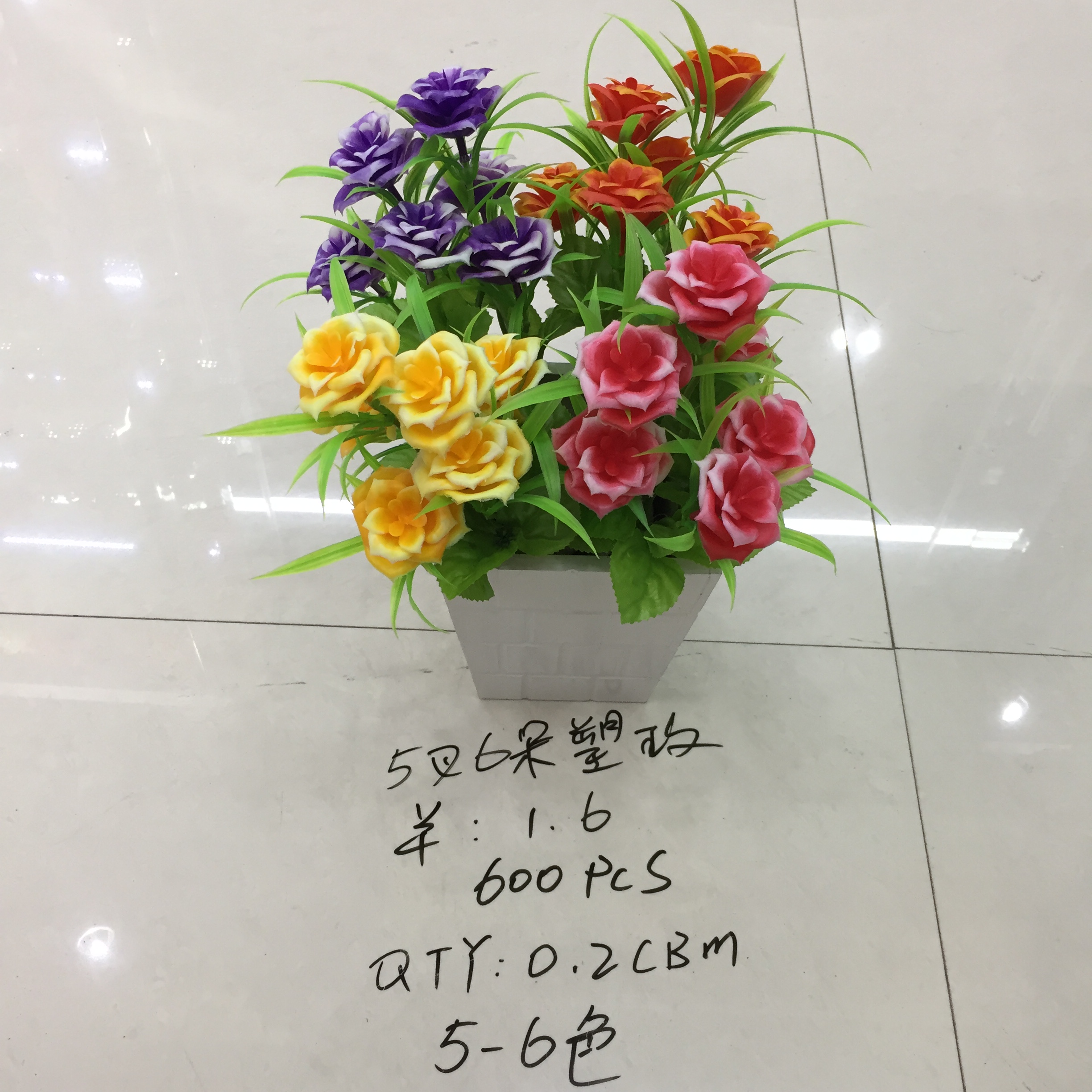 5-pronged 6-flower artificial rose artificial flower