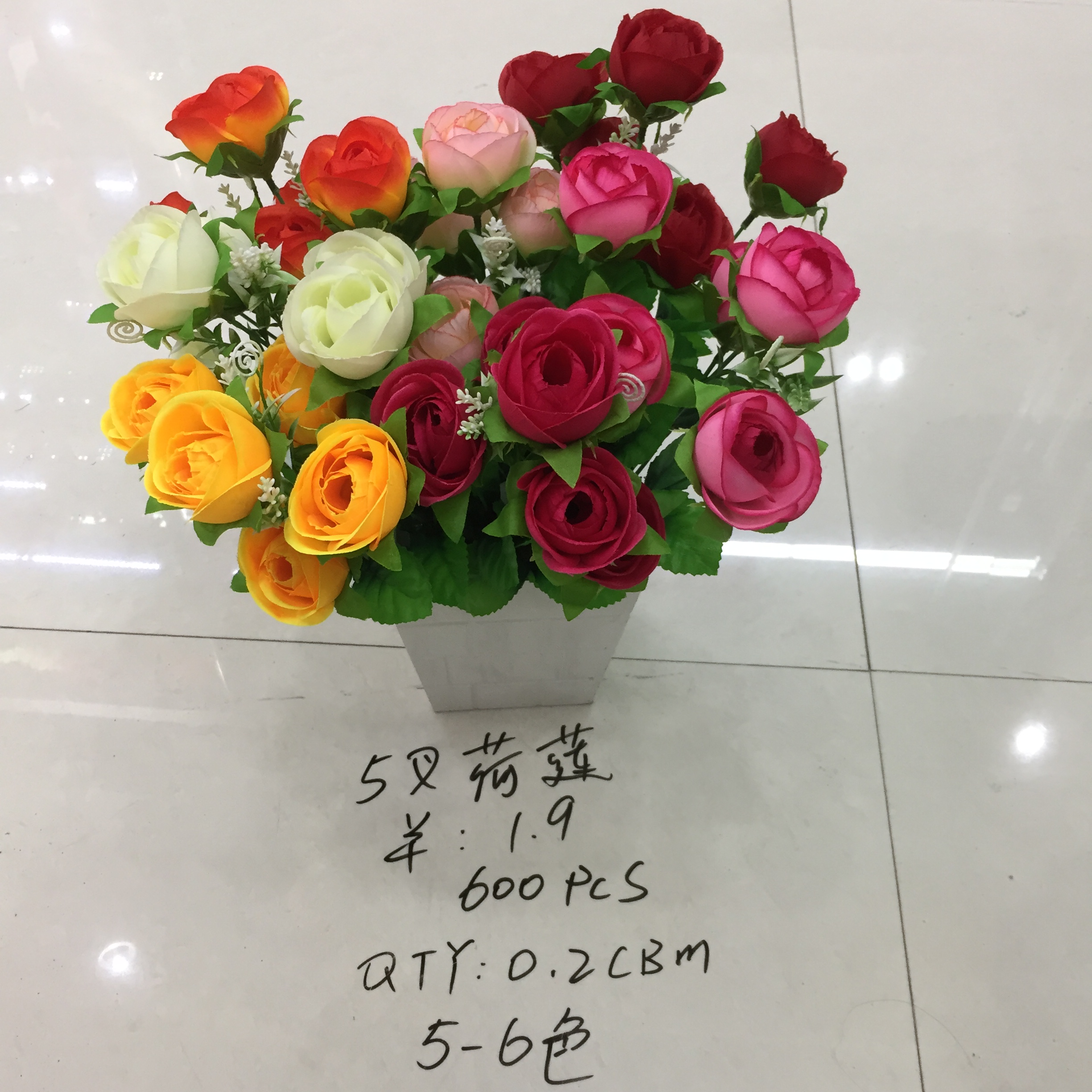 5-forked lotus artificial flower full figure
