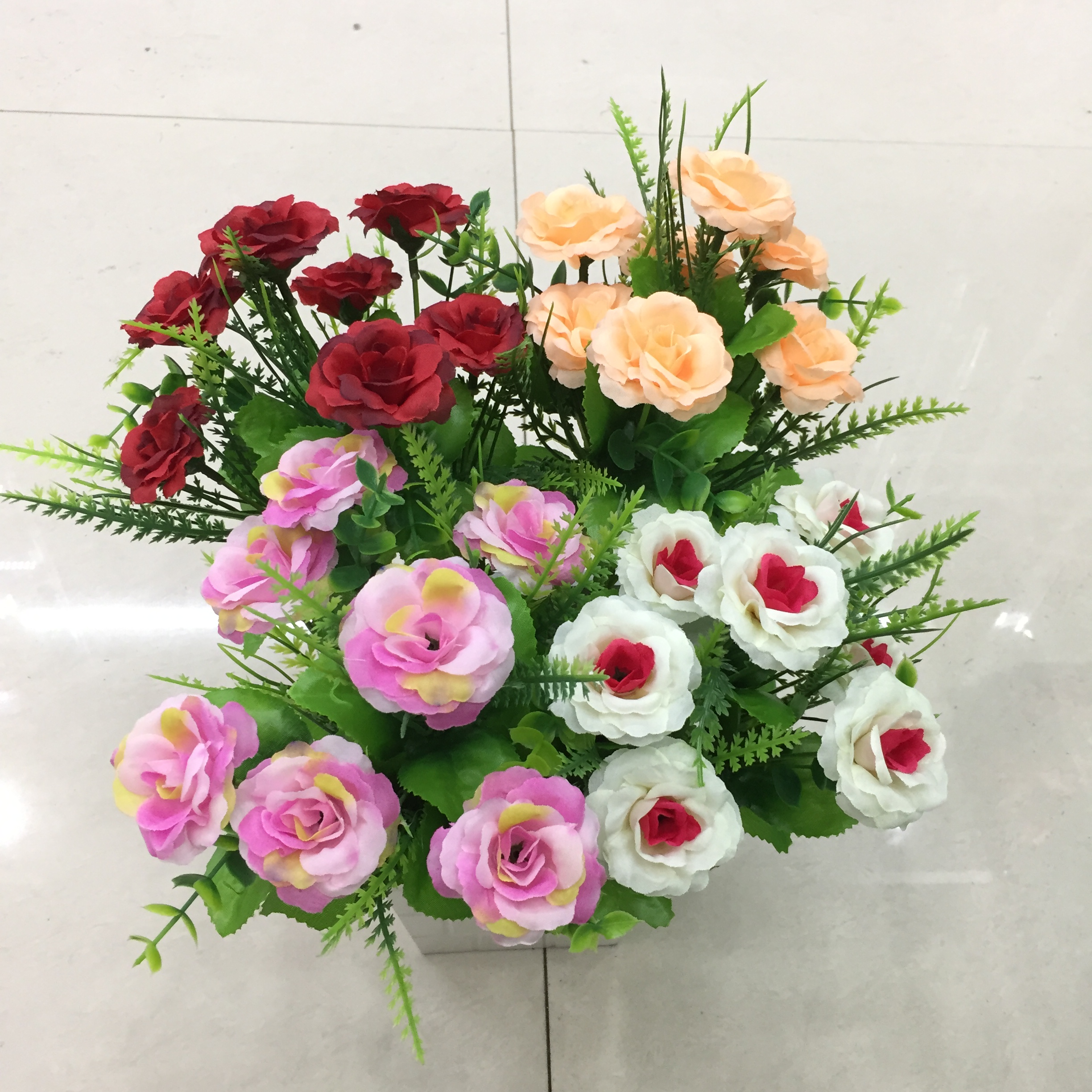 7-pronged apple green small hibiscus artificial flower Specification image