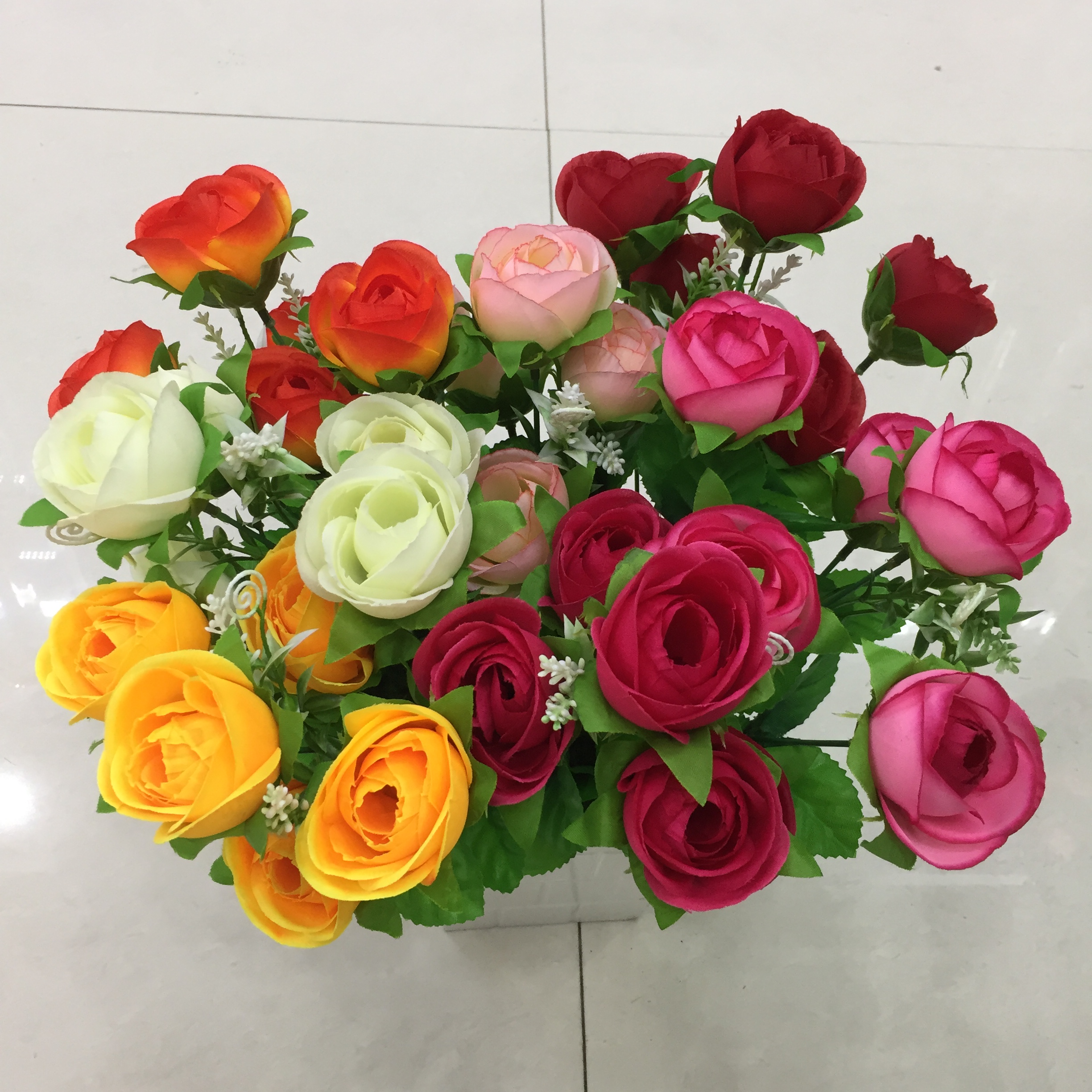 5-forked lotus artificial flower Specification drawing