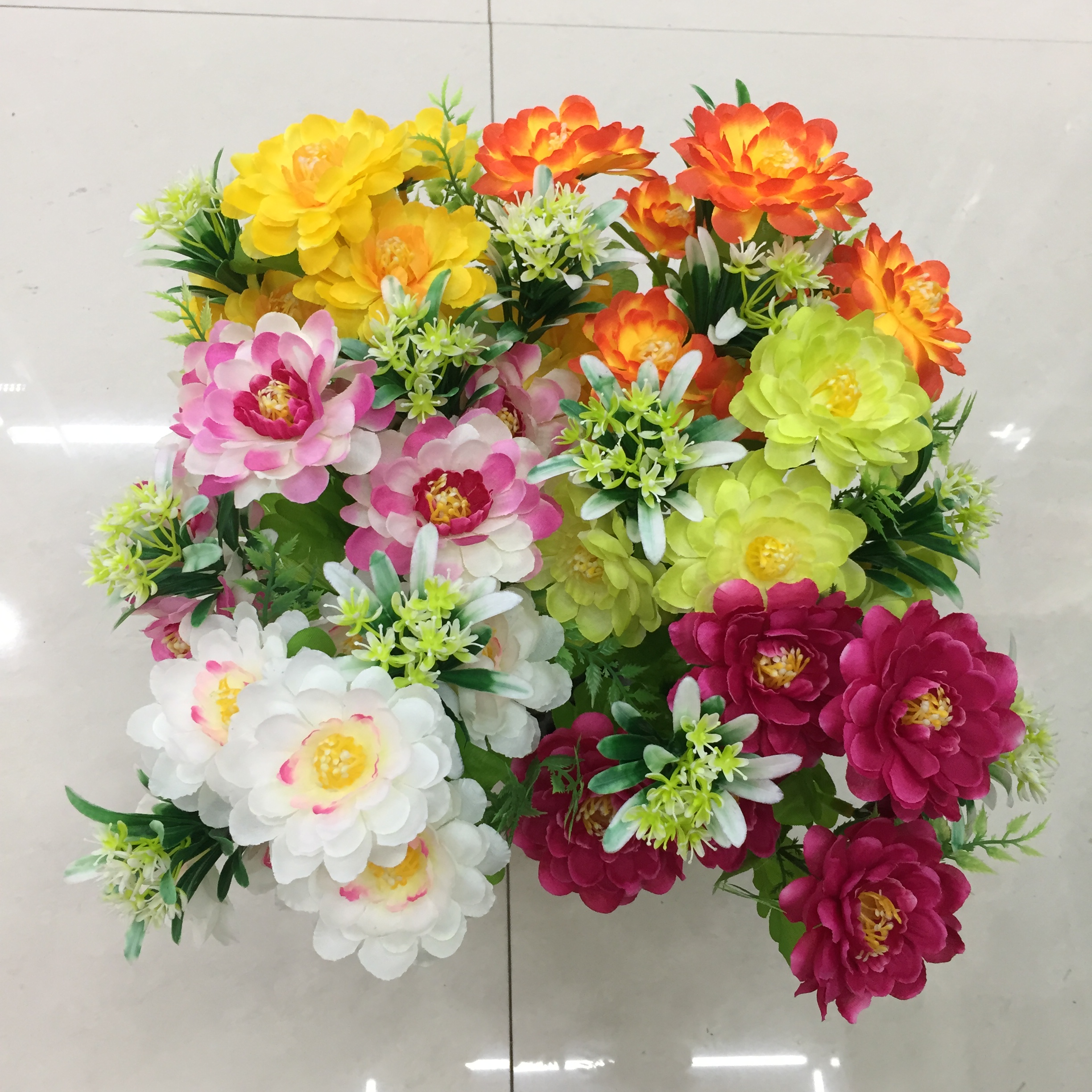 5-forked rose heart chrysanthemum artificial flower Specification drawing