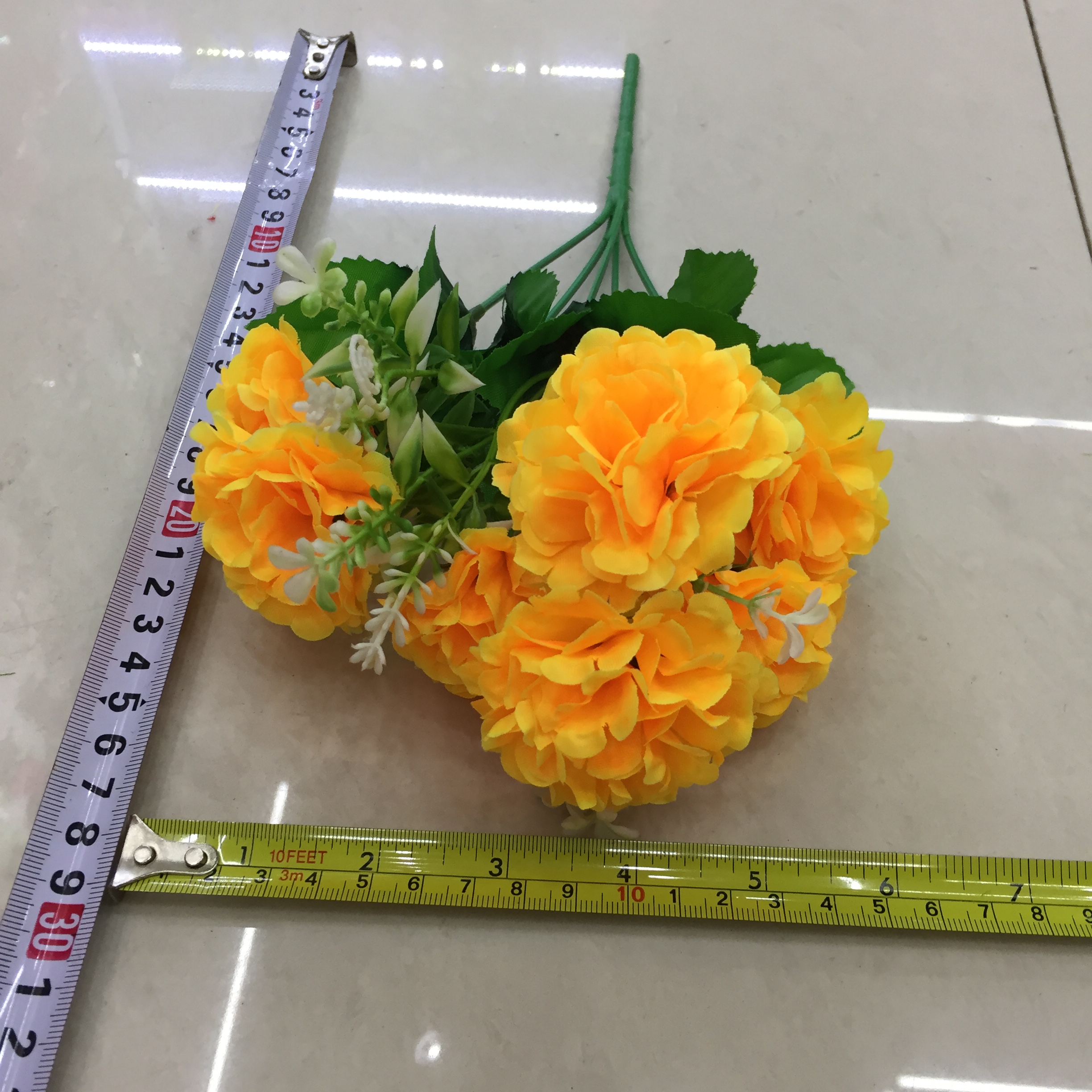 5-pronged 6-ear peony artificial flower details Picture
