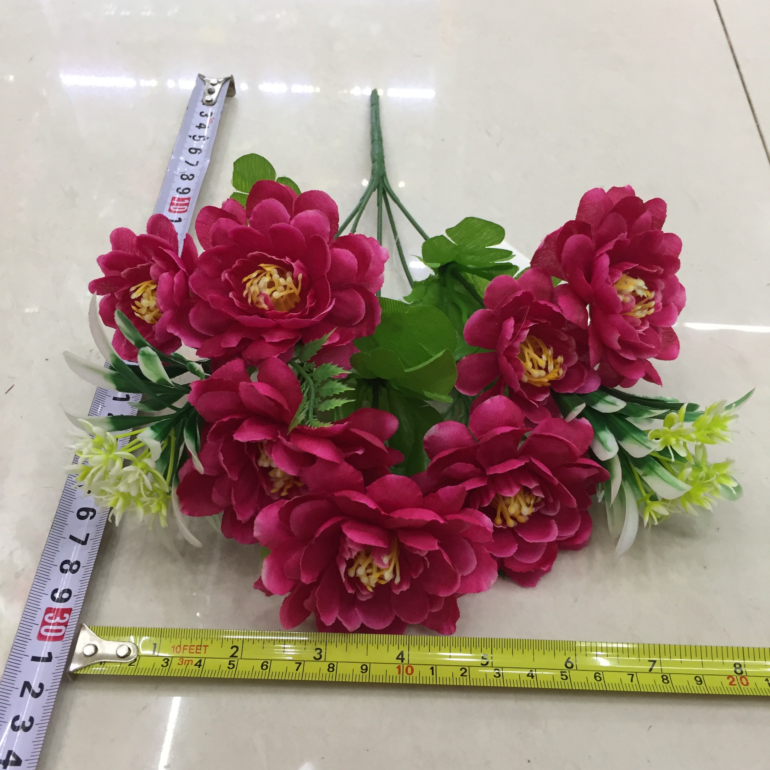 5-forked rose heart chrysanthemum artificial flower details Picture