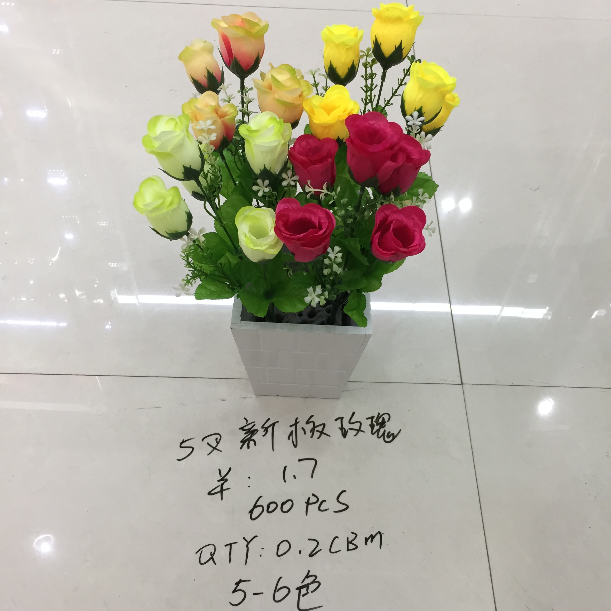 5叉新板玫瑰 仿真花 人造花