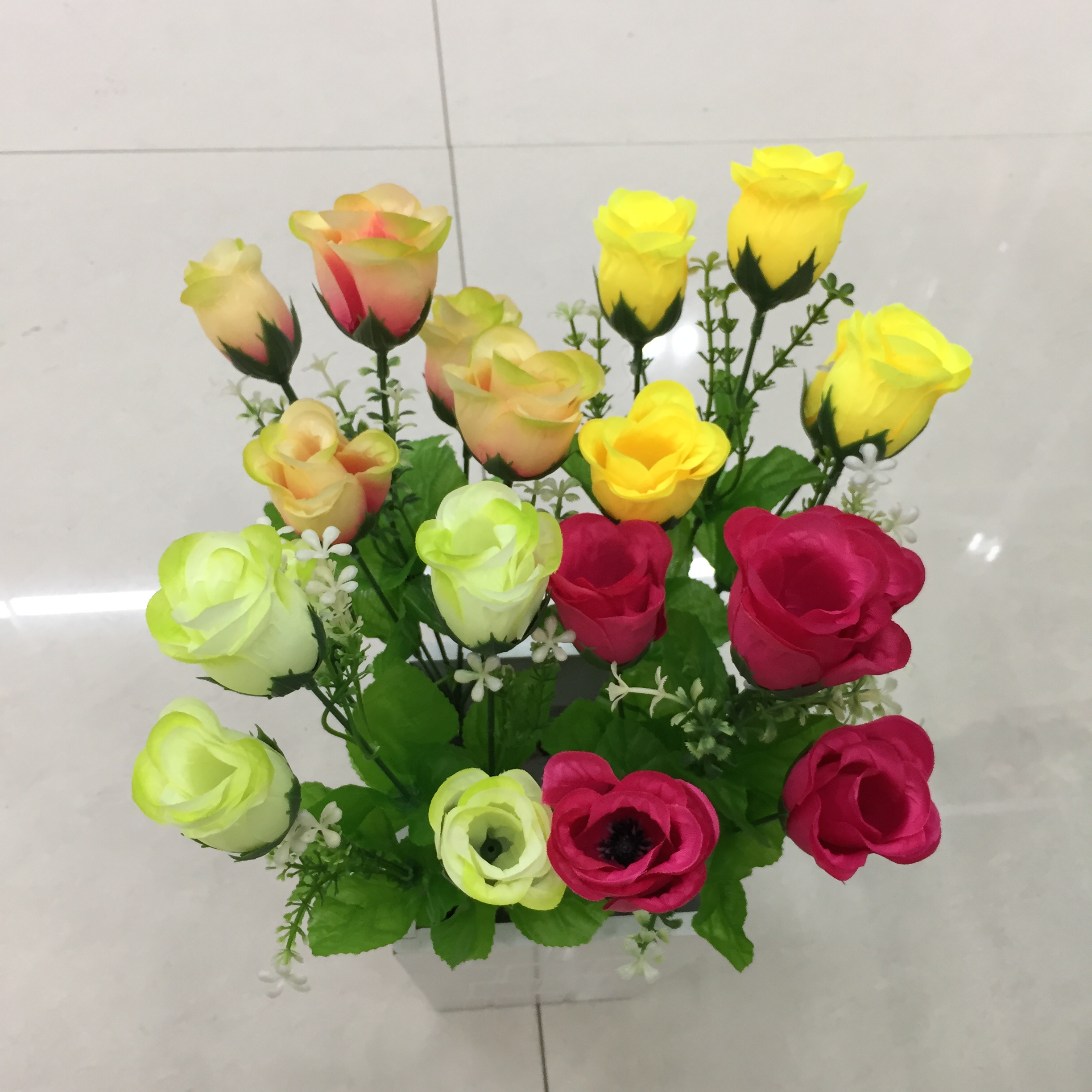 5-fork new board rose artificial flower Specification drawing