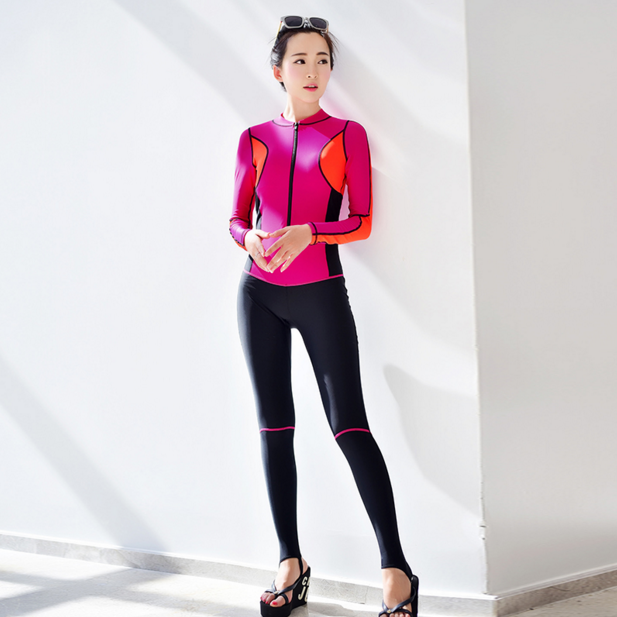 Wetsuit swimsuit female and male full body split suntan long sleeve trousers surf jellyfish suit