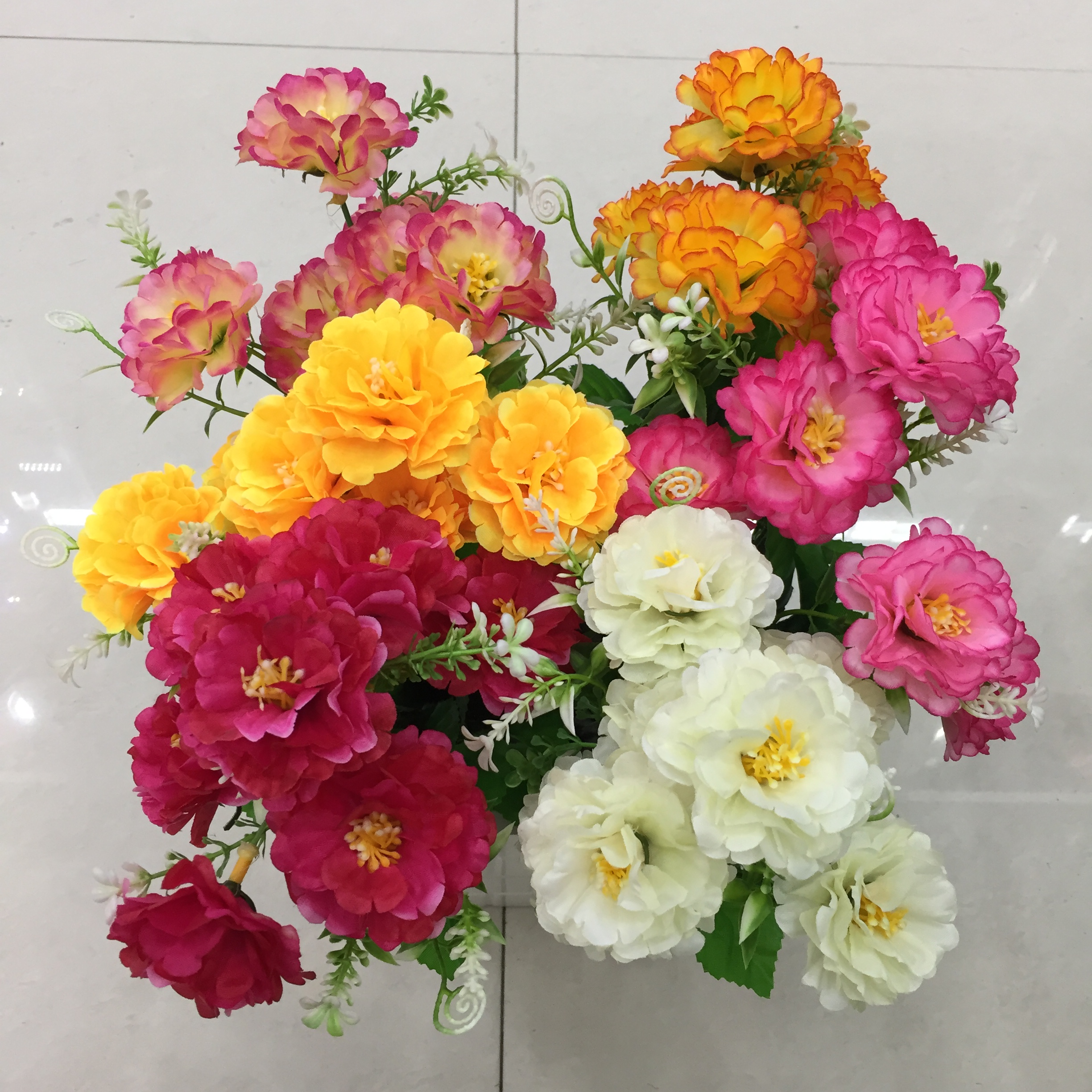 5-pronged 7-head violin heart rose artificial flower Specification image