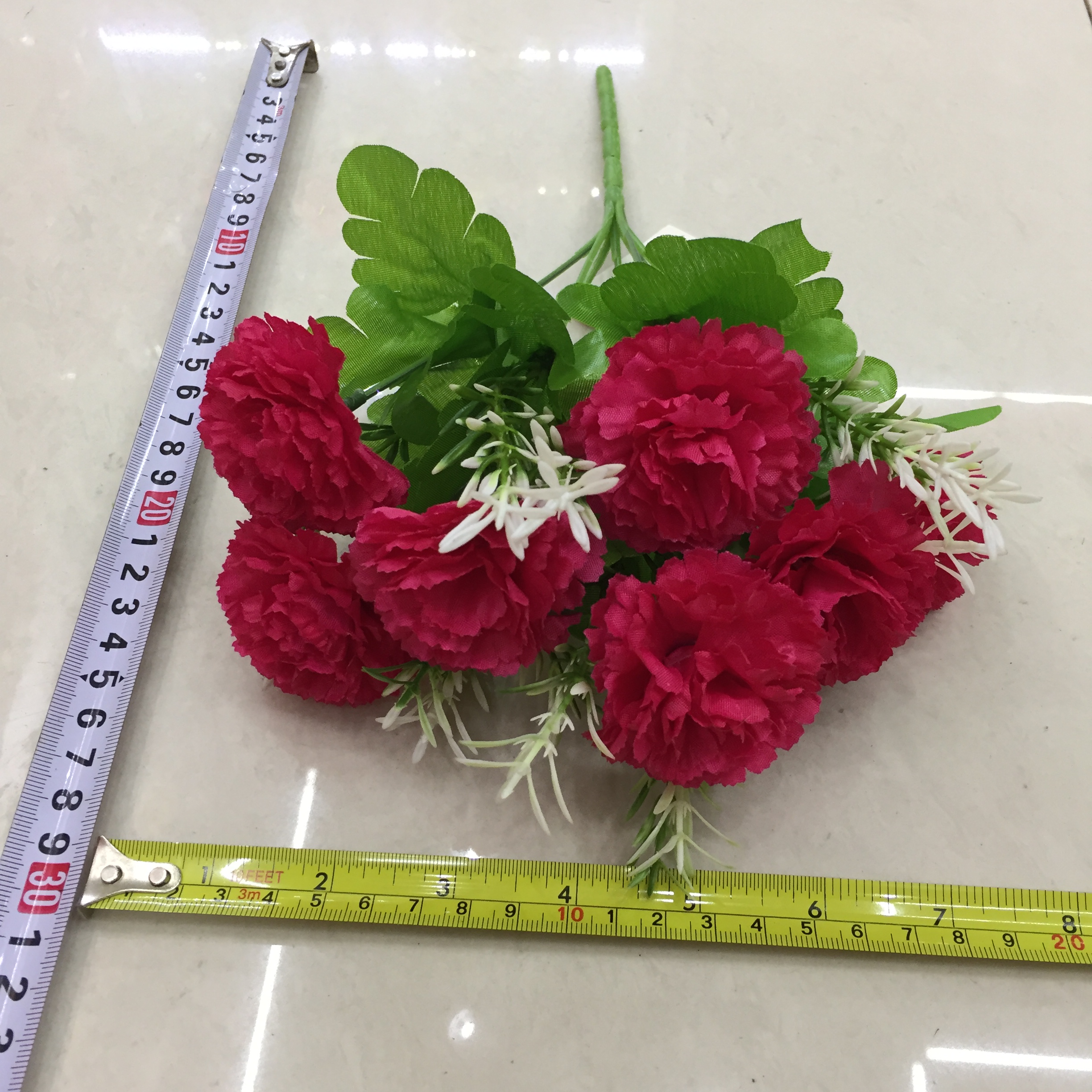 Seven small lilac artificial flowers details Picture