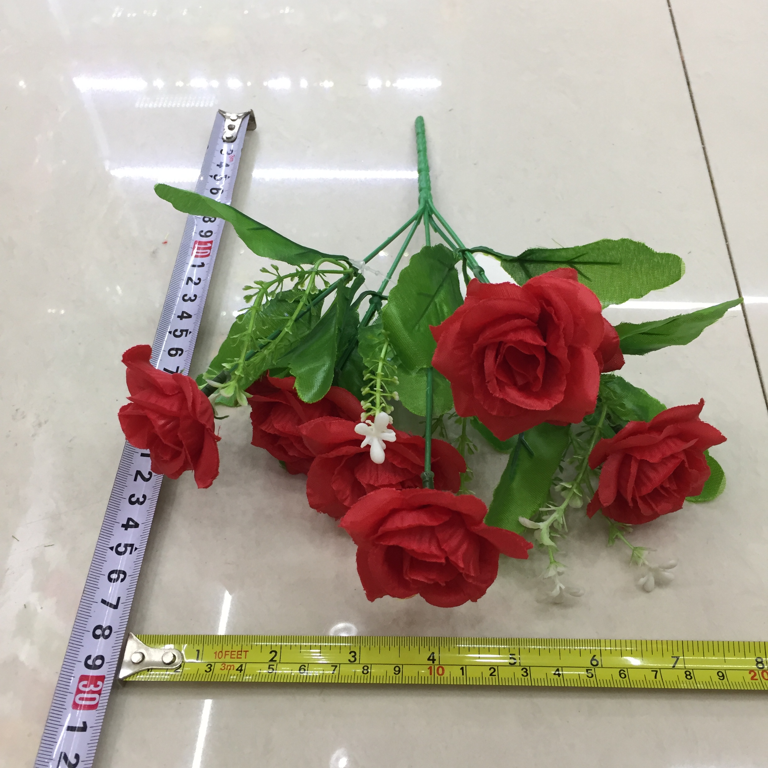 "5-forked Moon Red Artificial flower. details Picture