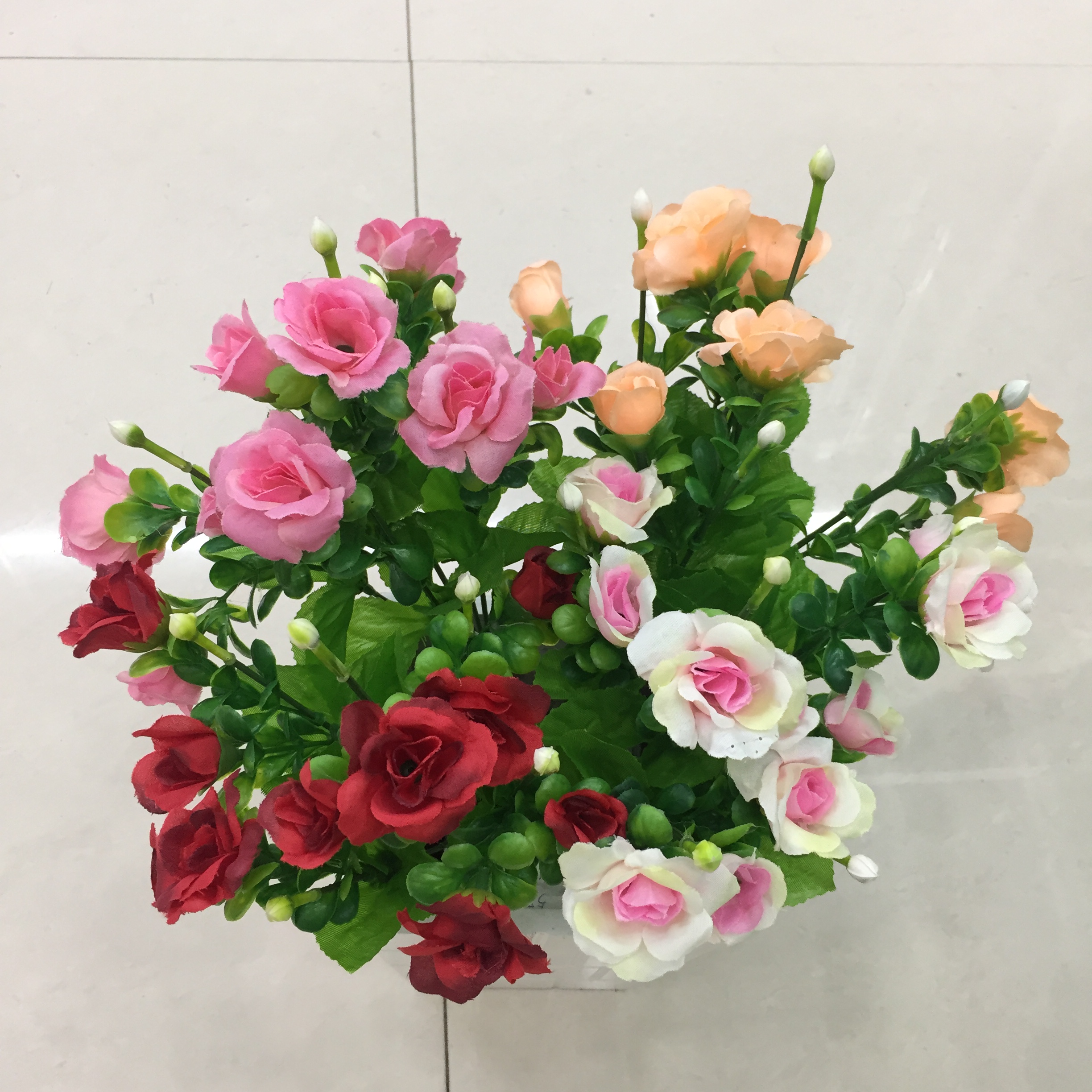 Five-pronged spring-colored rose bud artificial flower Specification drawing