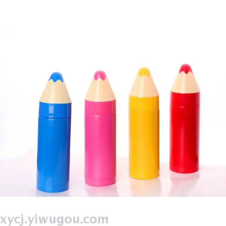 不锈钢真空保温杯铅笔造型杯子可爱创意水杯儿童水杯