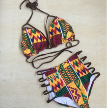 The new 2018 retro digital print bikini