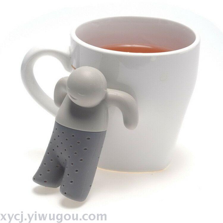 Food-grade silicone tea maker, creative little figure tea maker, safe and non-toxic tea set, Mr. Tea details Picture