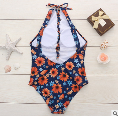 2017 Europe and the United States new one-piece women's swimsuit chrysanthemum print sexy bikini sold quickly details Picture