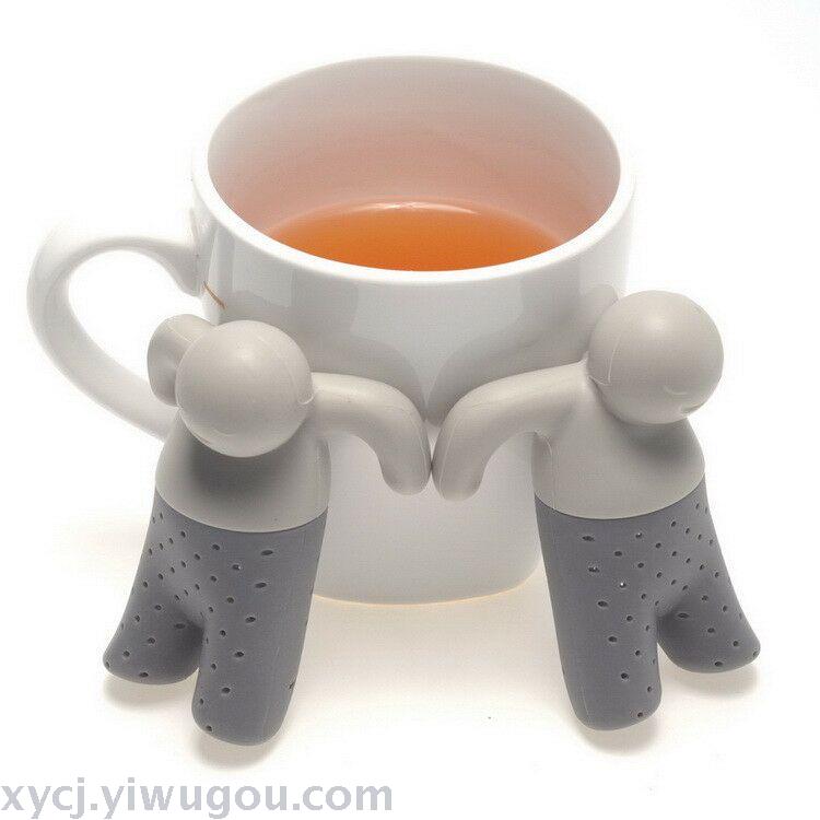 Food-grade silicone tea maker, creative little figure tea maker, safe and non-toxic tea set, Mr. Tea