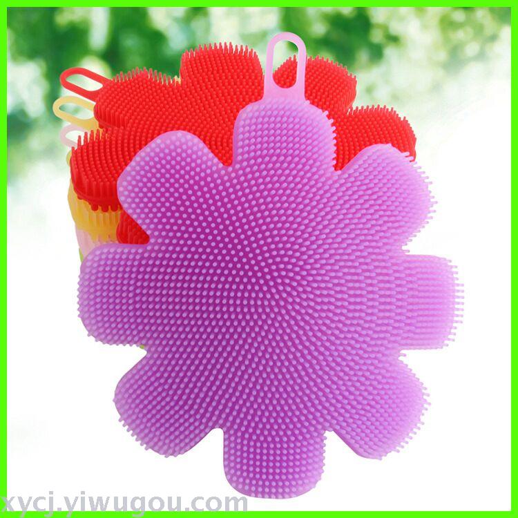 Silicone dishwashing brush, multi-functional cleaning brush, creative kitchen and bathroom products, creative cleaning tools, household daily necessities Specification image