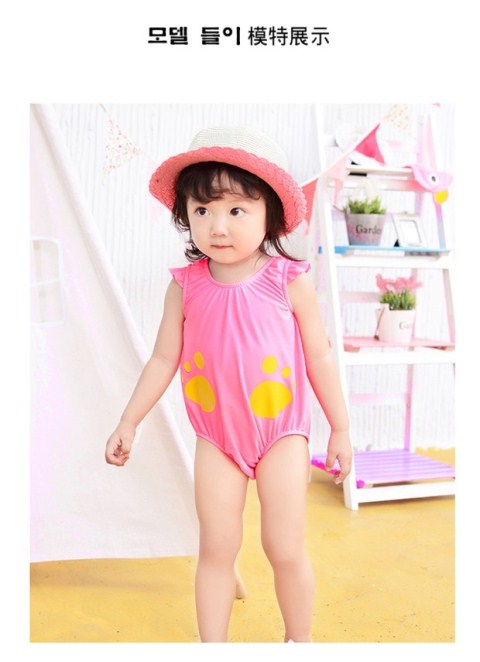 2017 new hot spring bathing suit for children cute baby size girl conjoined baby swimsuit