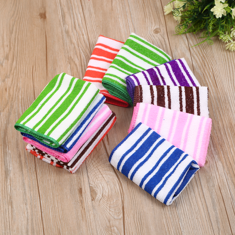 Colorful striped hand towels for kindergartens, microfiber small towels