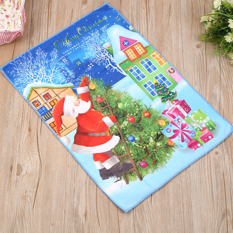 Factory direct sales of custom-made ultra-fine square towels, flower and floral cartoon printed tea towels Specification image