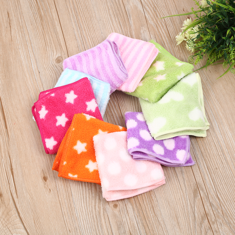 Pure cotton cartoon heart-shaped children's face towel, baby bath towel