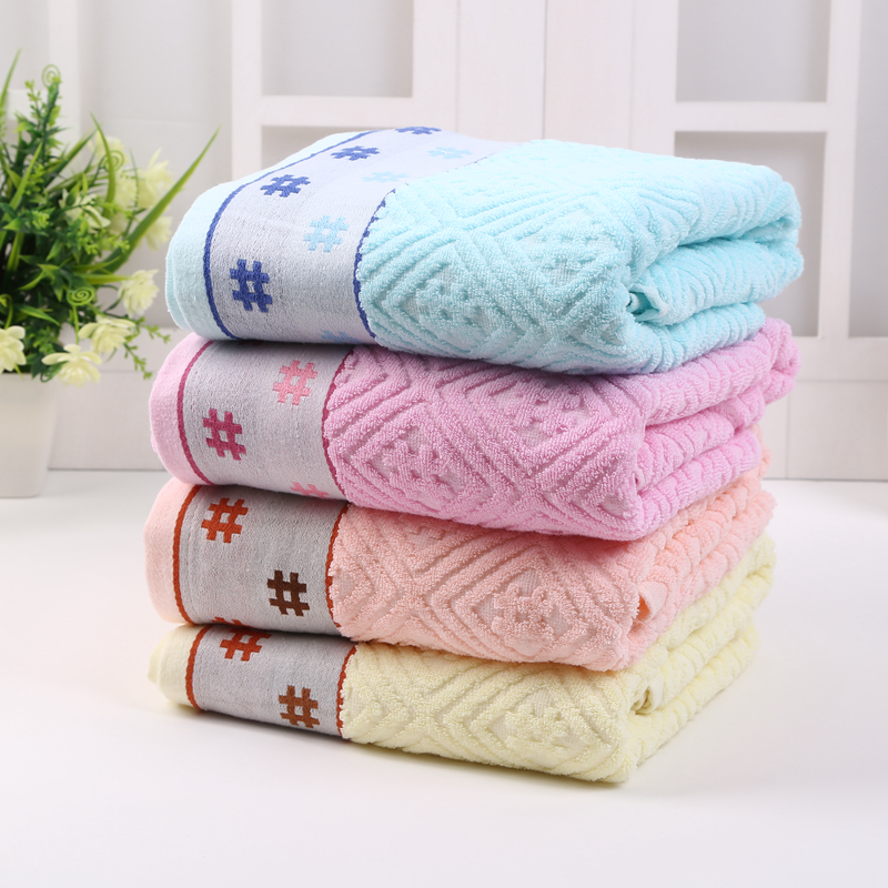 Pure cotton adult thickened towel, bamboo fiber absorbent soft untwisted bath towel, all cotton