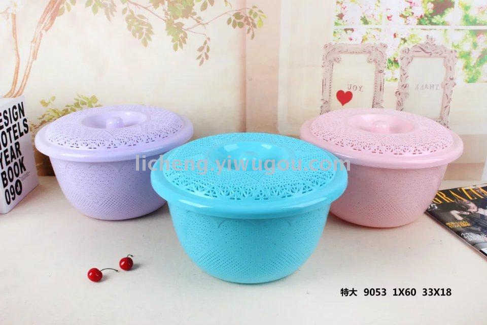Plastic fruit basket, water-dripping blue, fruit and vegetable blue, vegetable washing blue, storage basket details Picture