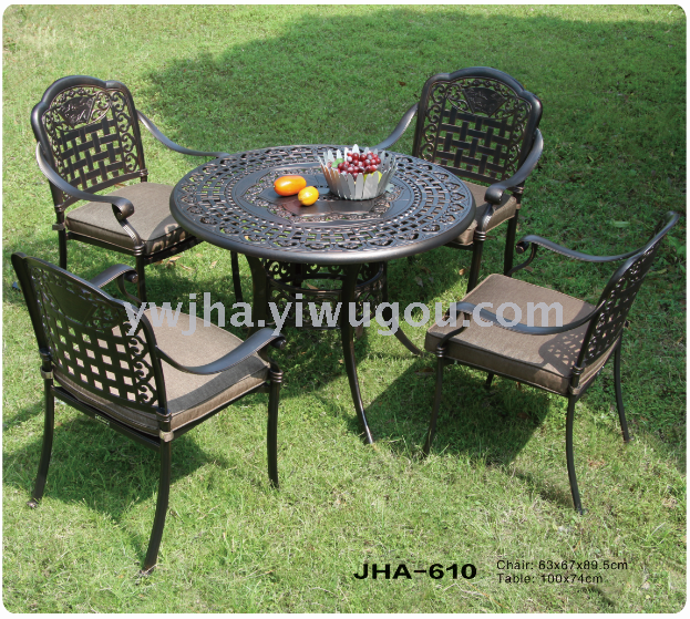 JHA-610 户外休闲高品质铸铝桌椅  花园别墅桌椅  铸铝餐桌