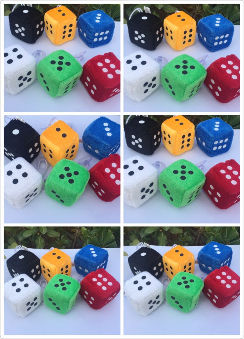 Plush toys, plush pendants, dice pendants, foreign trade gifts, expressions, dice suction cups Specification drawing