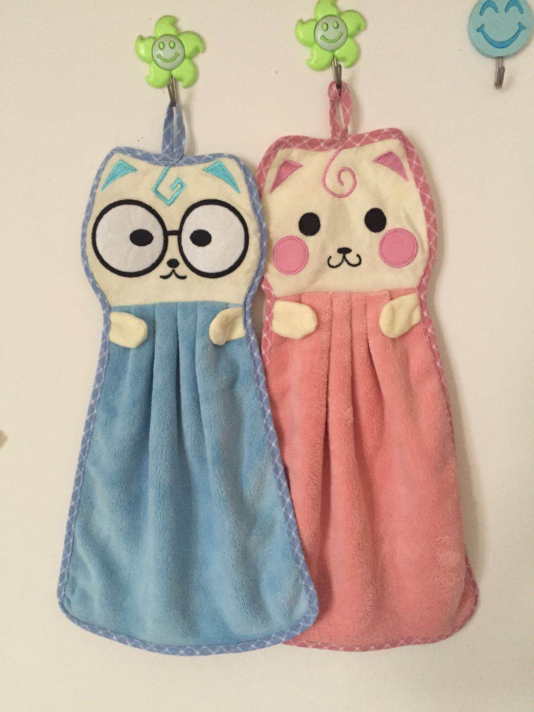 Children's hand towels cartoon hanging strong absorbent towels, cute hand towels