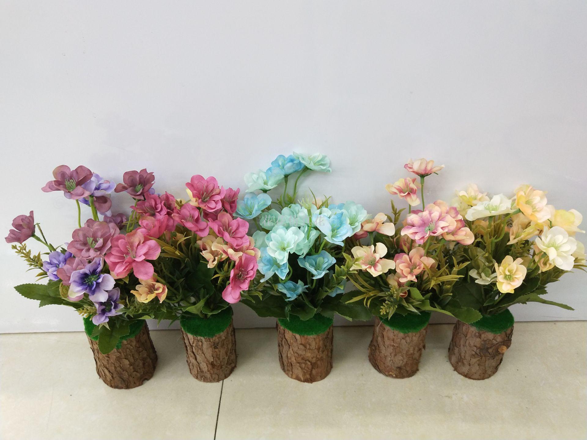 仿真木头绿植小花摆设品装饰客厅橱窗卧室