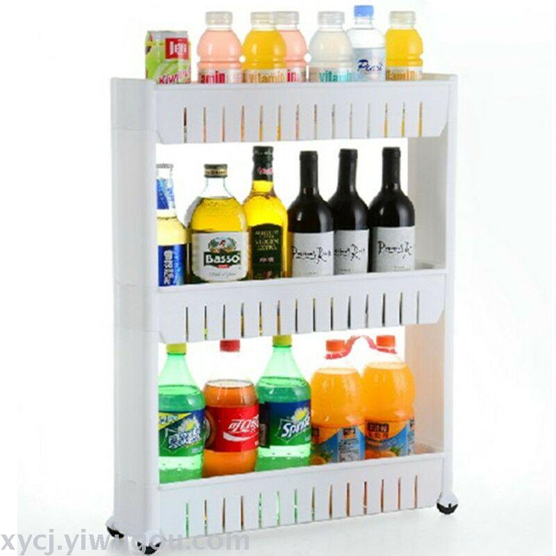 Gap storage rack, organizing rack, slit rack, movable storage rack with wheels, kitchen and bathroom storage rack details Picture
