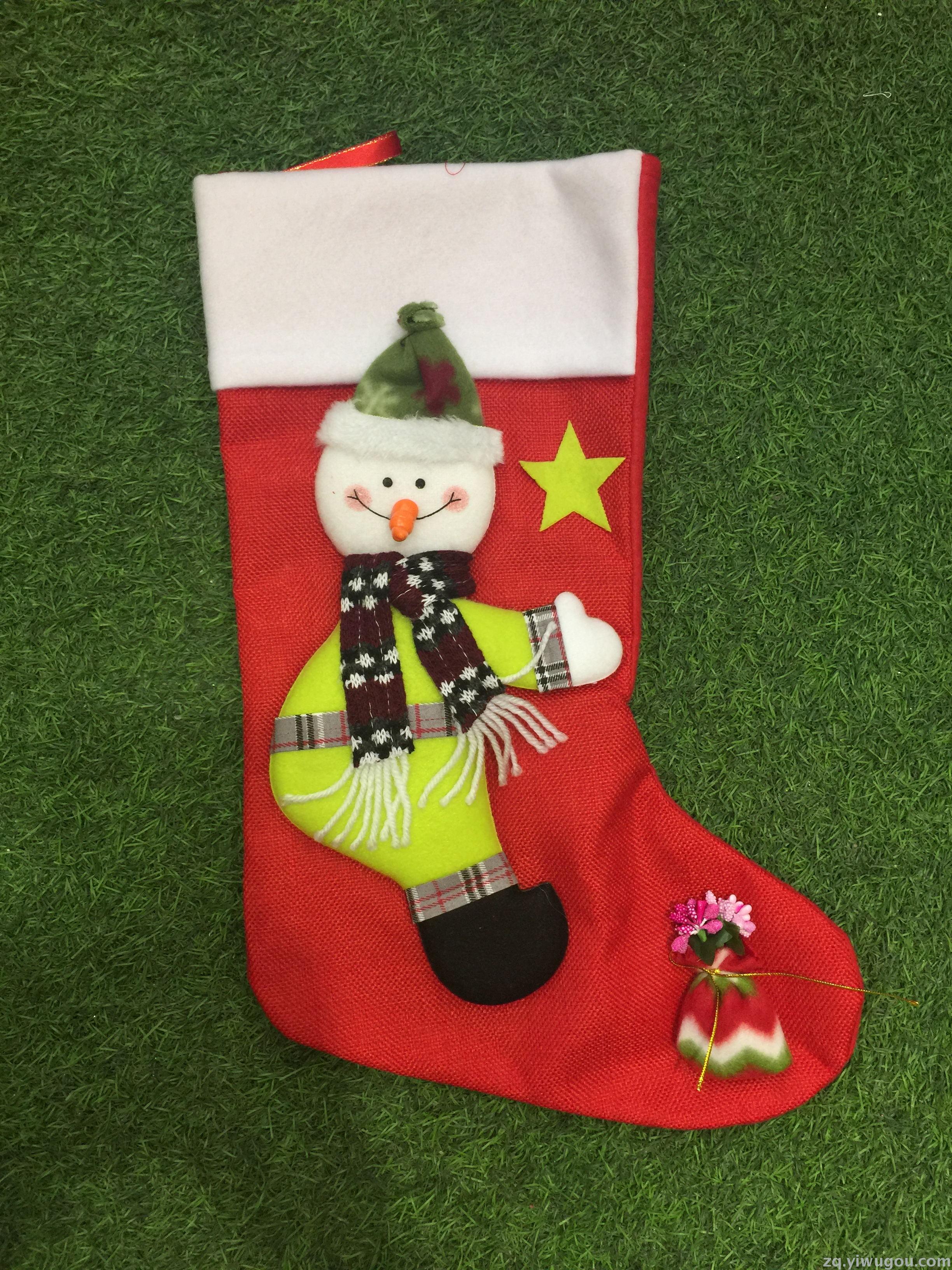 Christmas stocking Gift bag Christmas ornament trumpet candy head of a bed old man stocking Christmas tree hanging ornament Christmas stocking